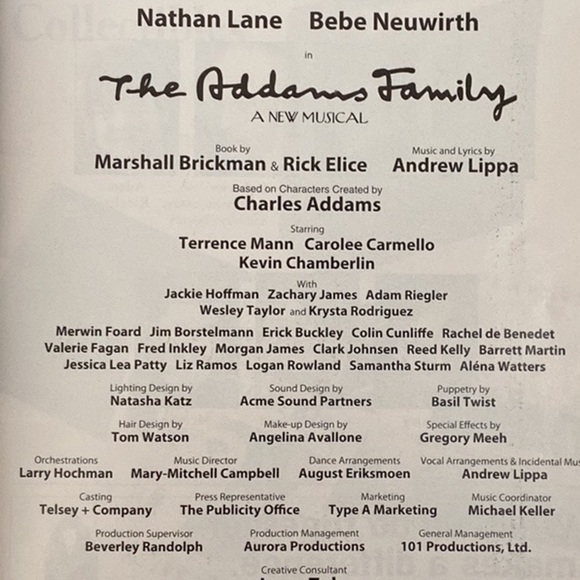 The Addams Family Playbill signed by some cast members - Picture 6 of 8